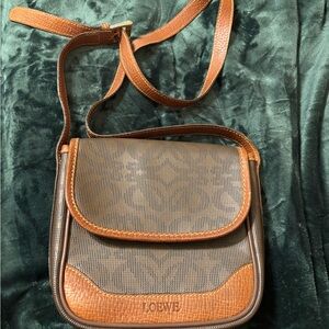 Loewe Elegant Brown and Tan Crossbody Bag
